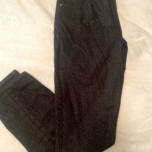 Black glitter jean legging